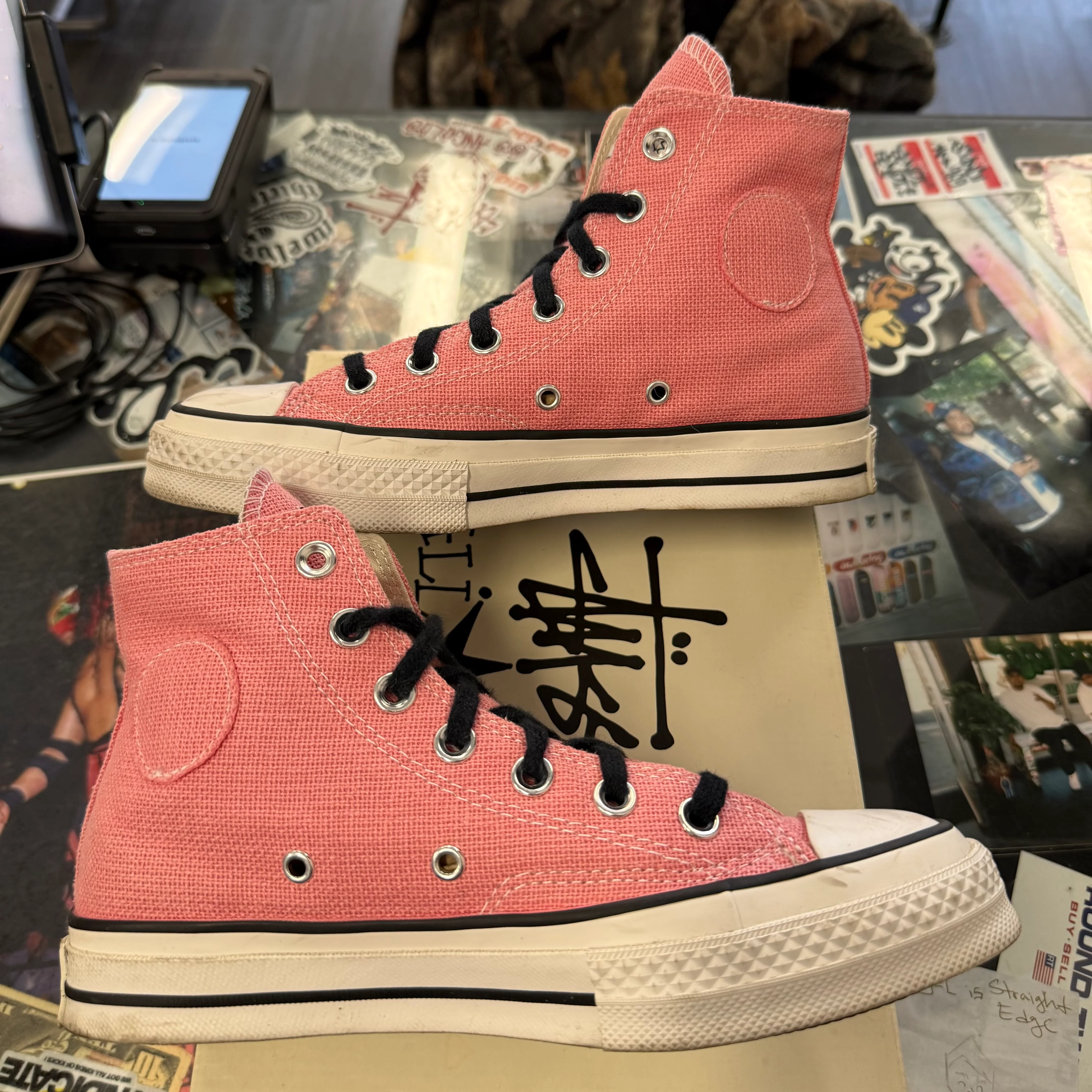 Converse Chuck Taylor All Star 70 Hi Stussy Surfman Pink - Image 5