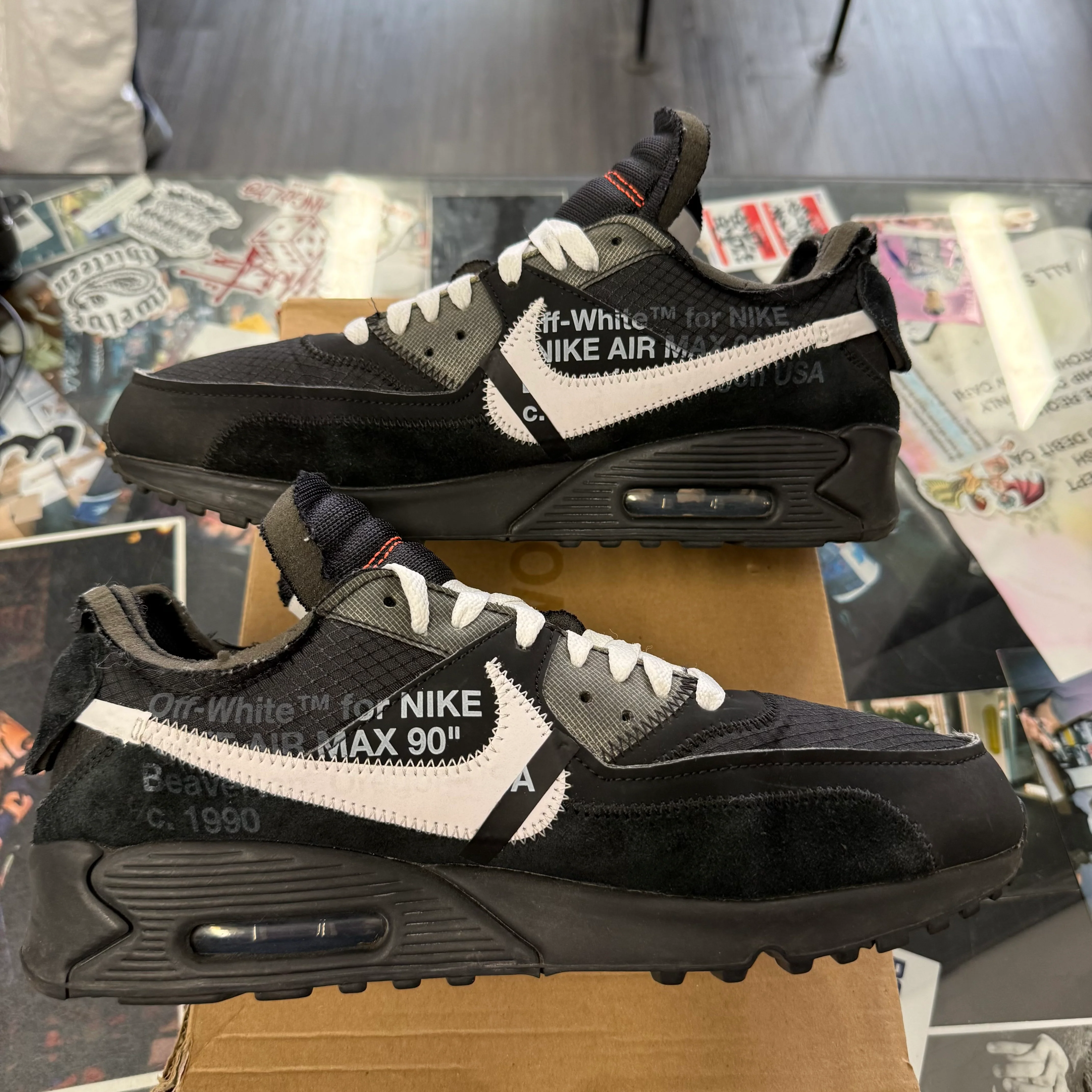 Nike Air Max 90 Off White Black U9 - Image 5