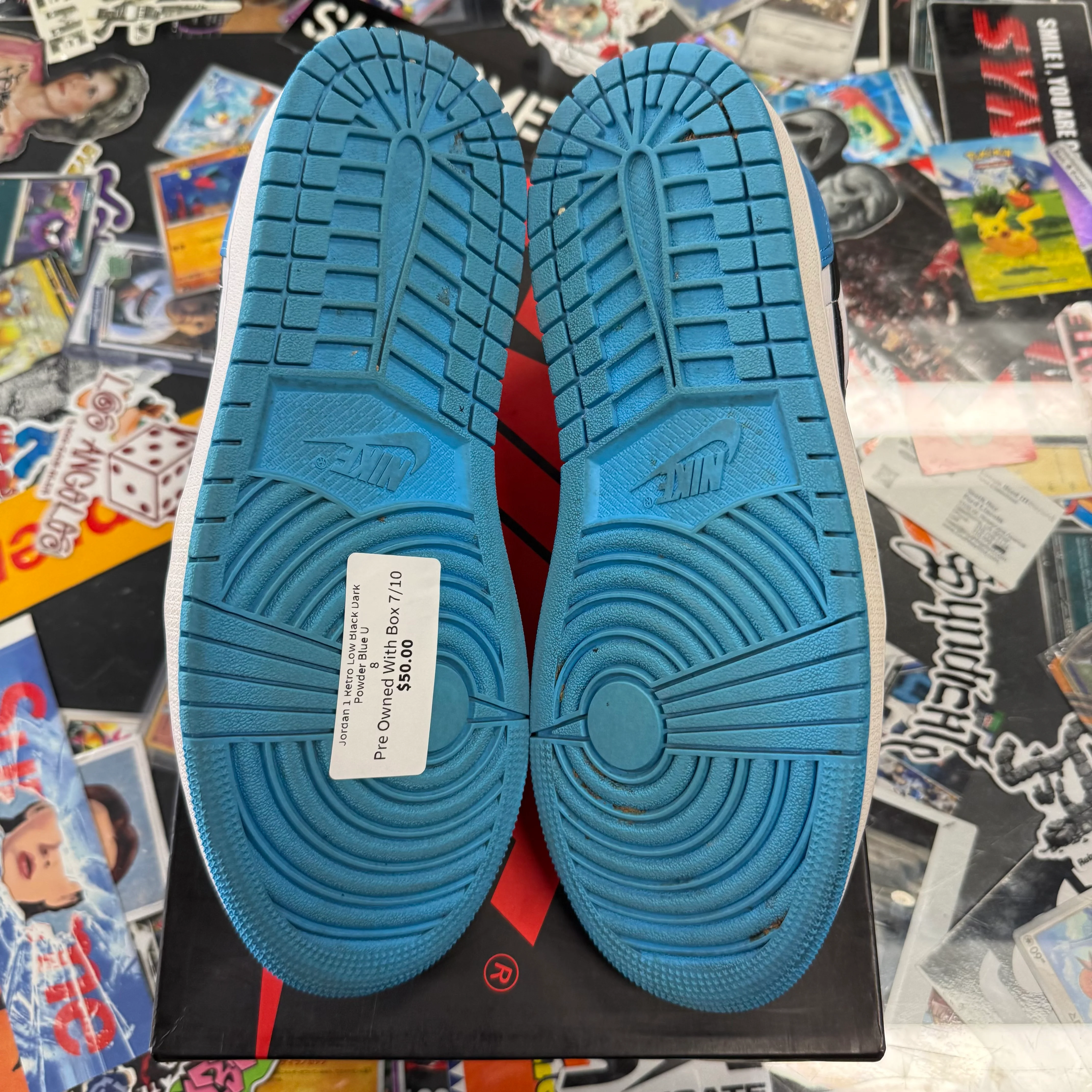Jordan 1 Retro Low Black Dark Powder Blue U - Image 3