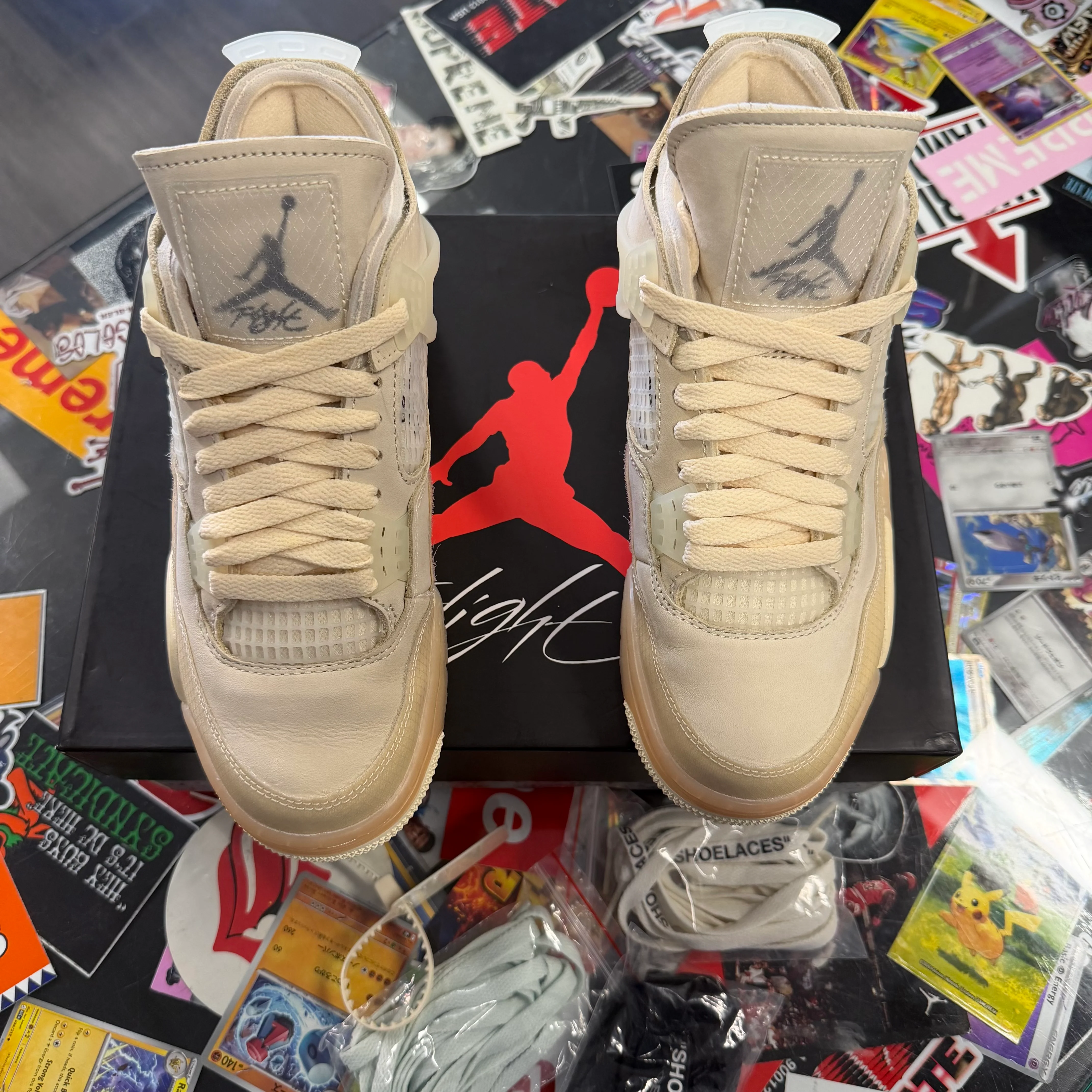 Jordan 4 Retro Off-White Sail (Women's) U6.5W - Image 2