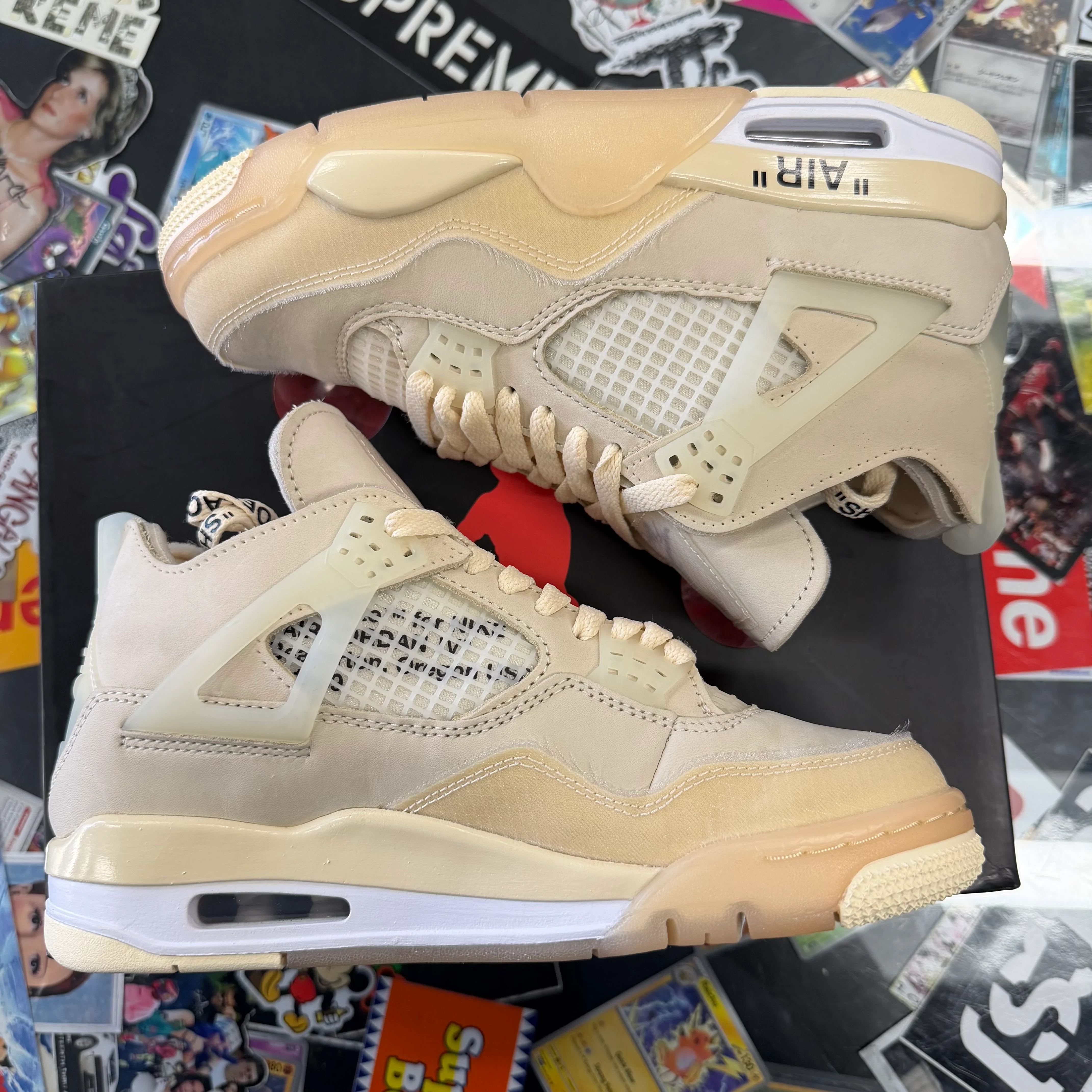Jordan 4 Retro Off-White Sail (Women's) U6.5W - Image 4