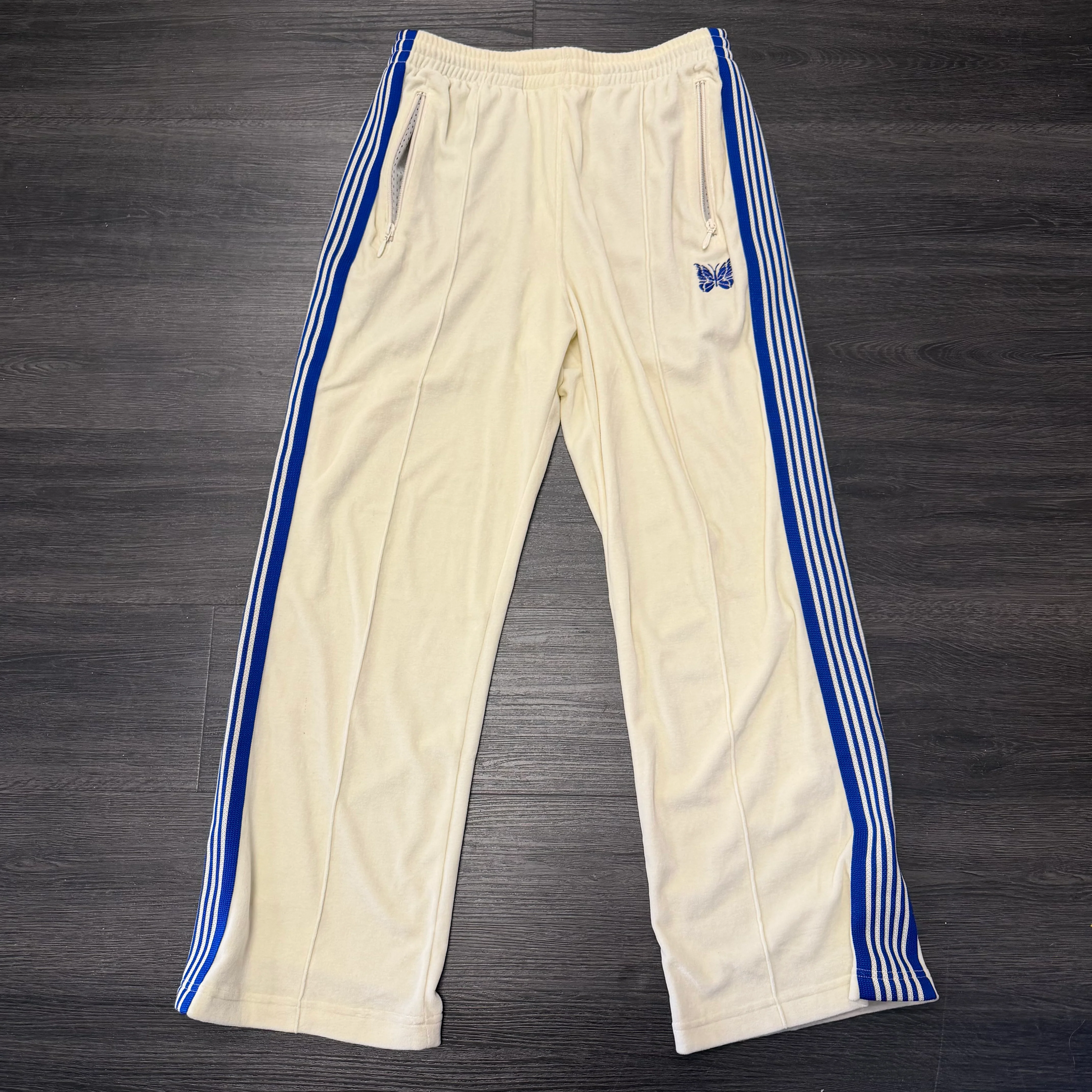 Needles Track Pants White Blue