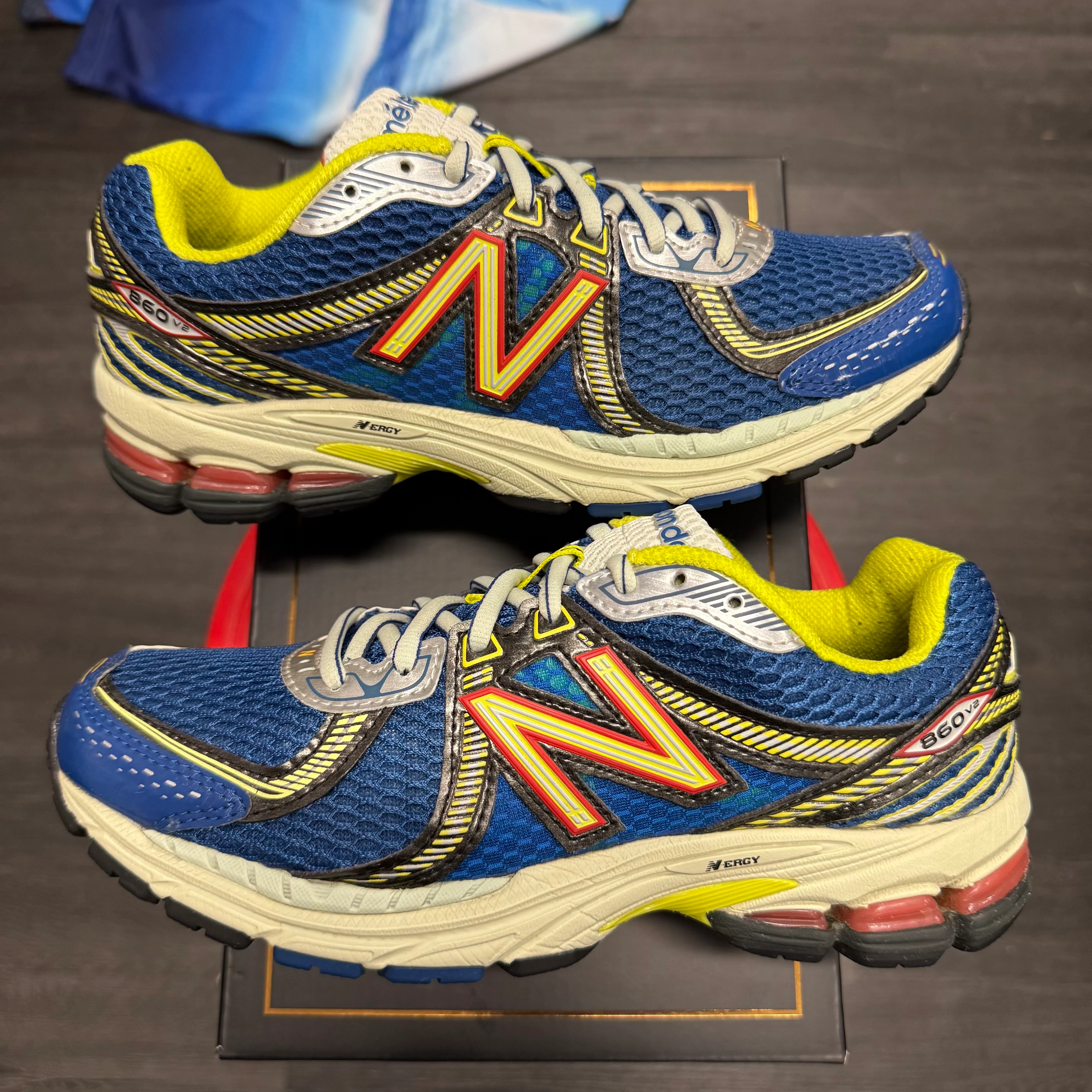 New Balance 860v2 Aimé Leon Dore Blue Yellow - Image 4
