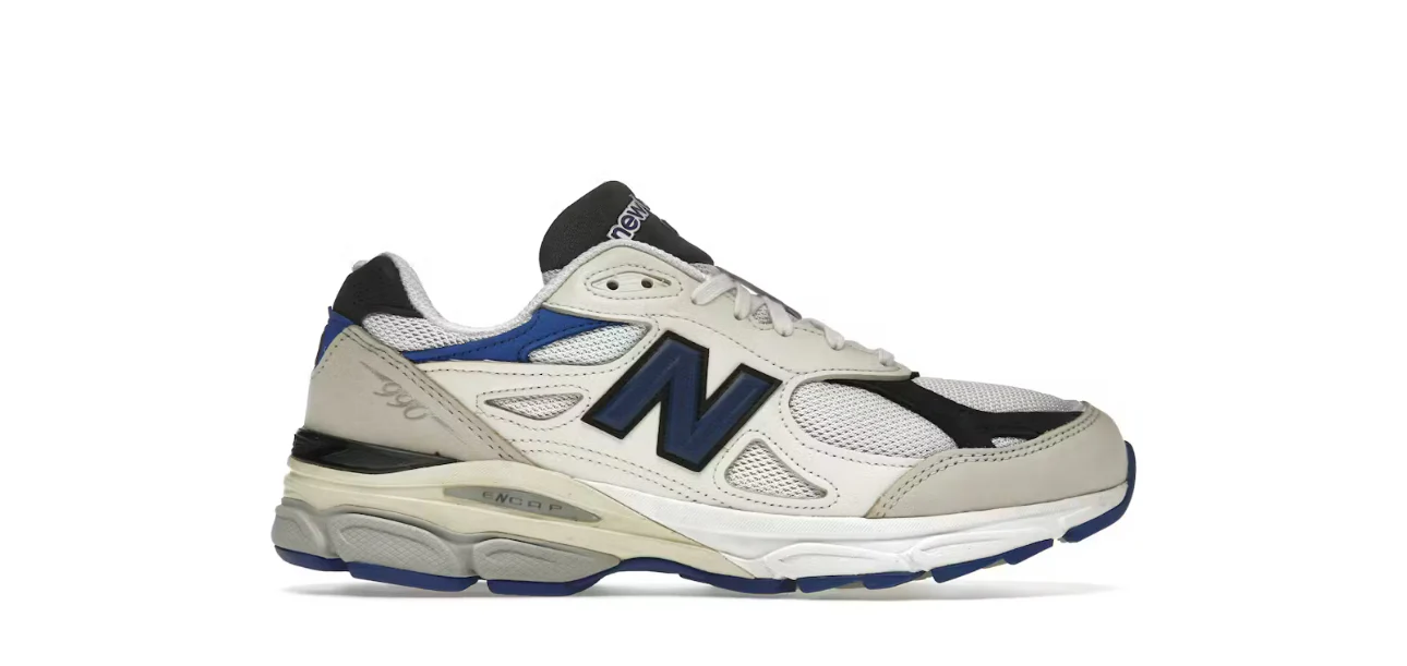 New Balance 990v3 MiUSA White Blue U13