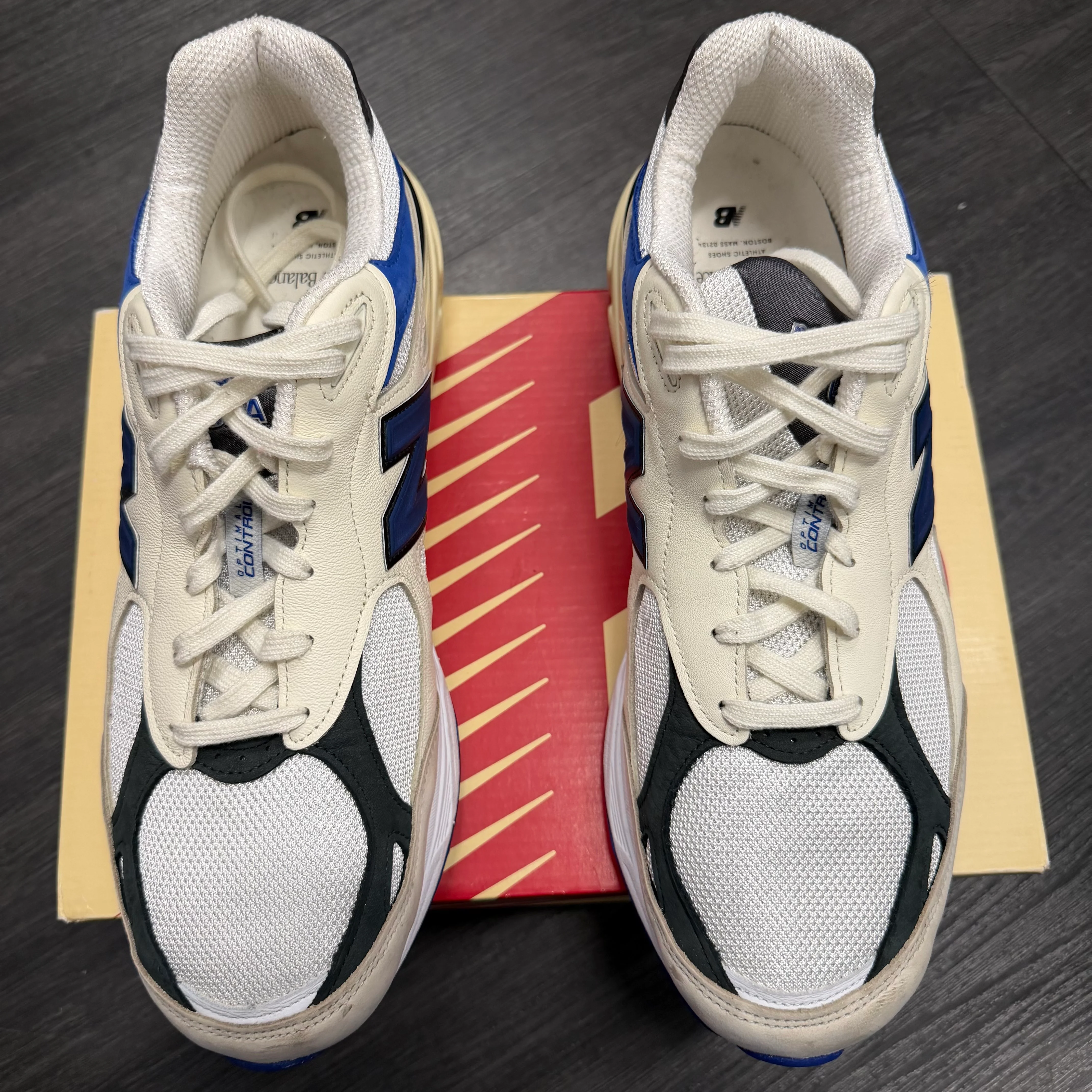 New Balance 990v3 MiUSA White Blue U13 - Image 2