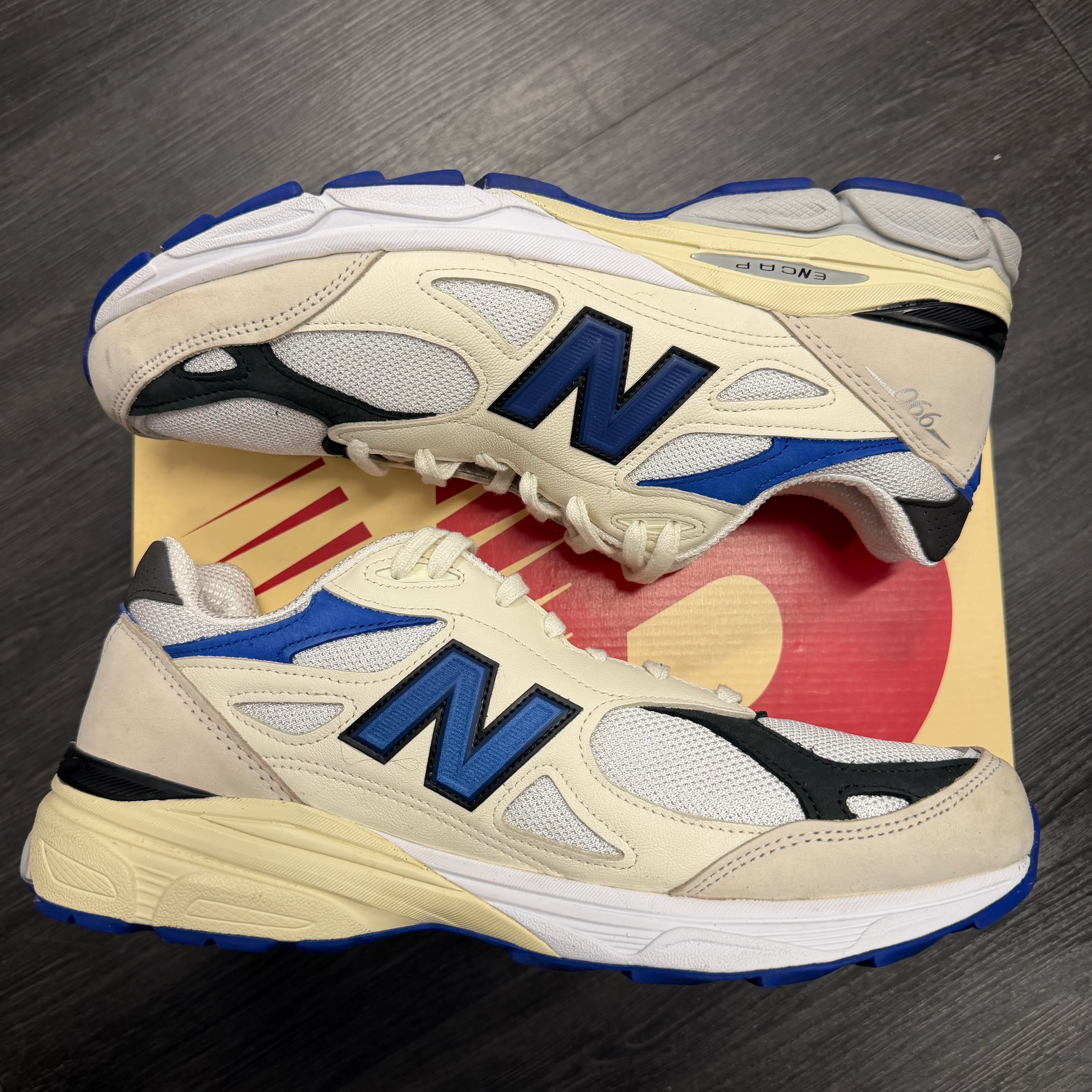 New Balance 990v3 MiUSA White Blue U13 - Image 4