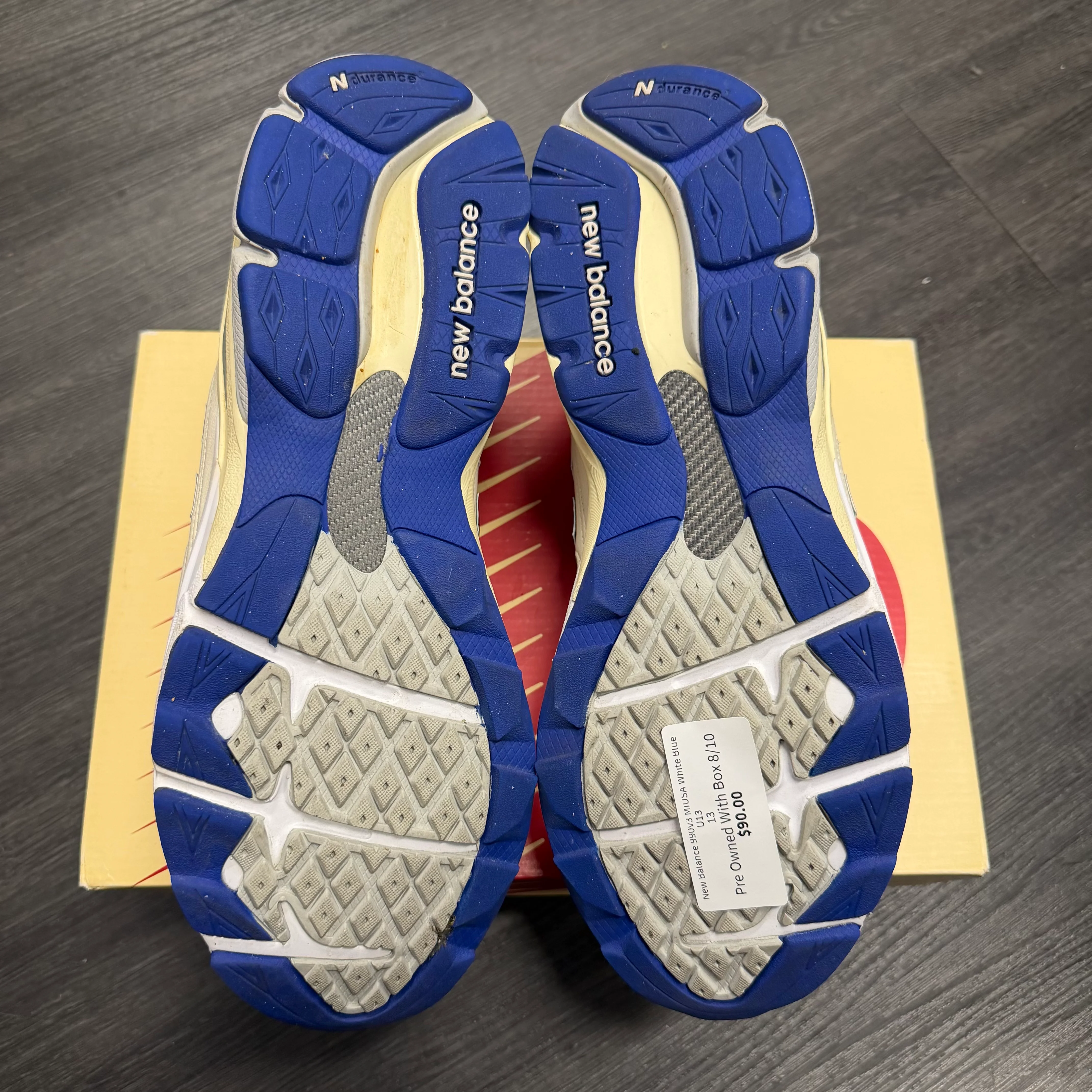 New Balance 990v3 MiUSA White Blue U13 - Image 5