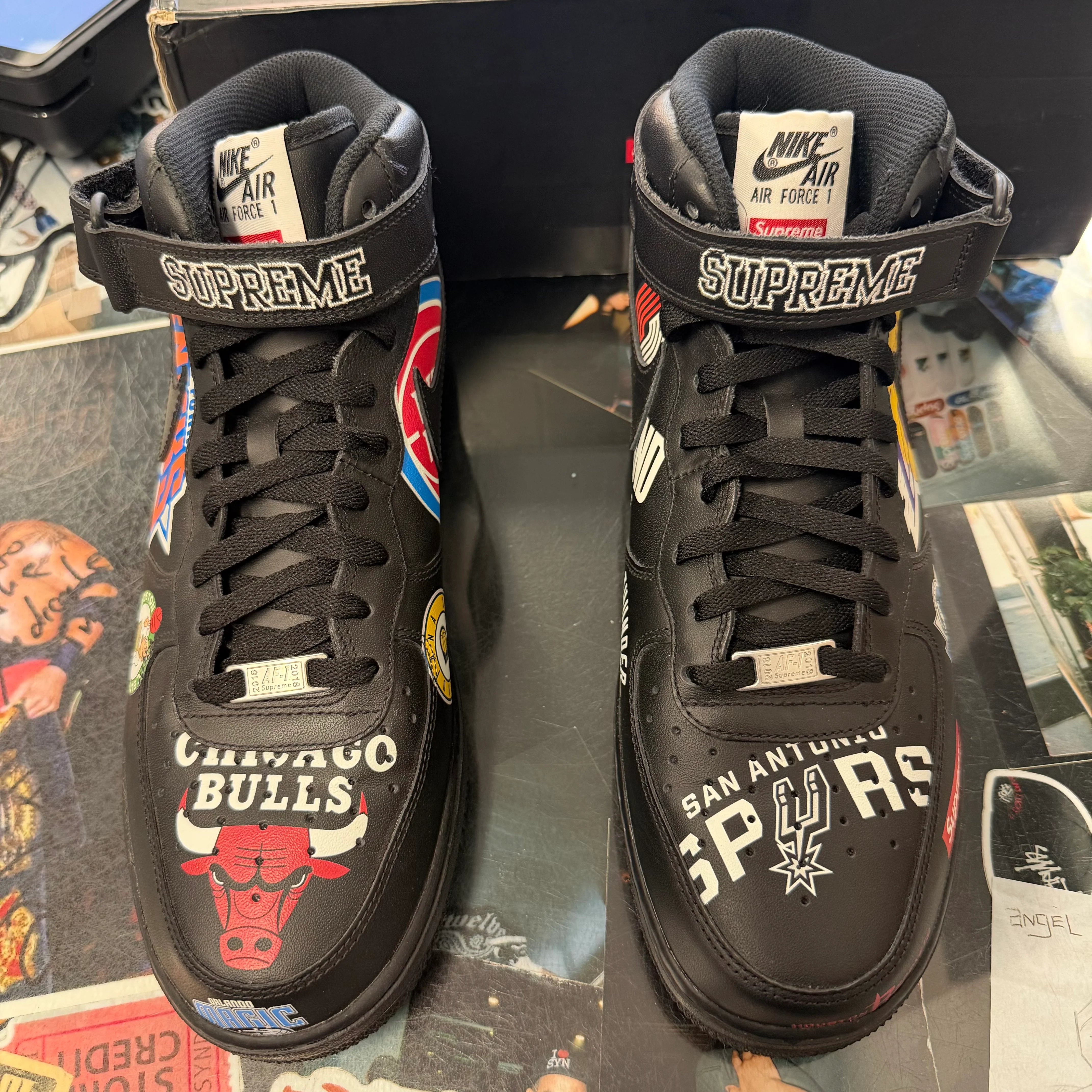 Nike Air Force 1 Mid Supreme NBA Black - Image 2