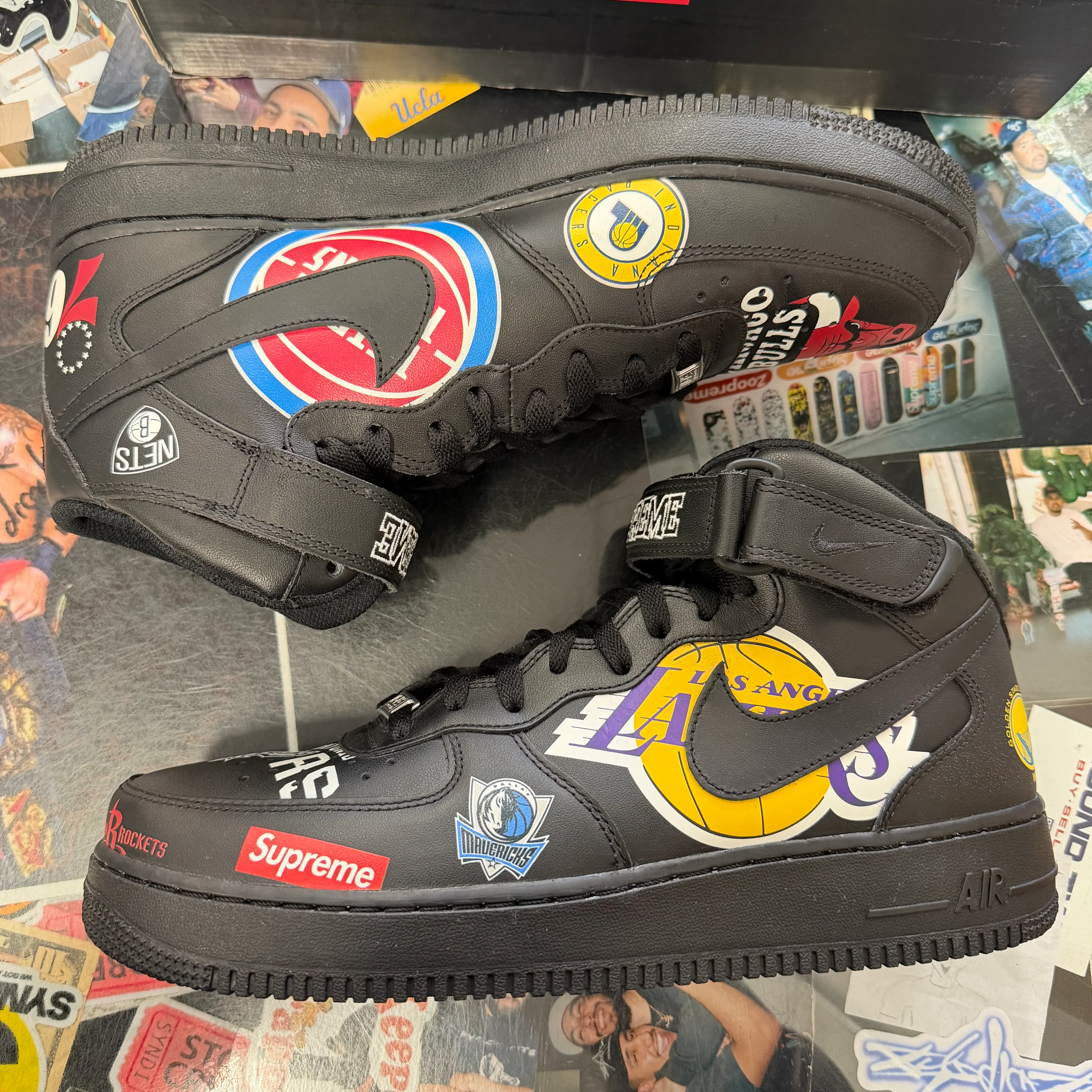 Nike Air Force 1 Mid Supreme NBA Black - Image 3