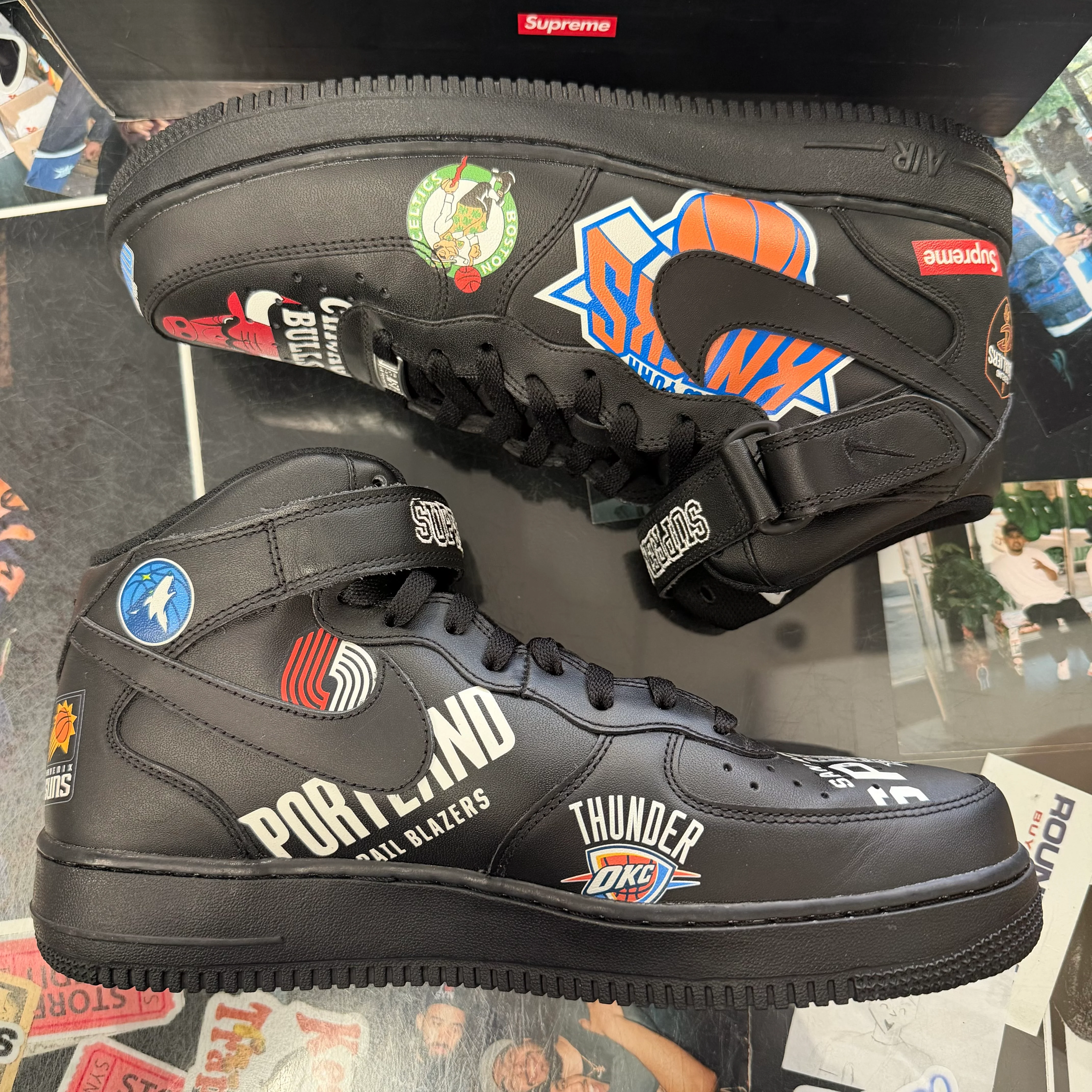 Nike Air Force 1 Mid Supreme NBA Black - Image 4