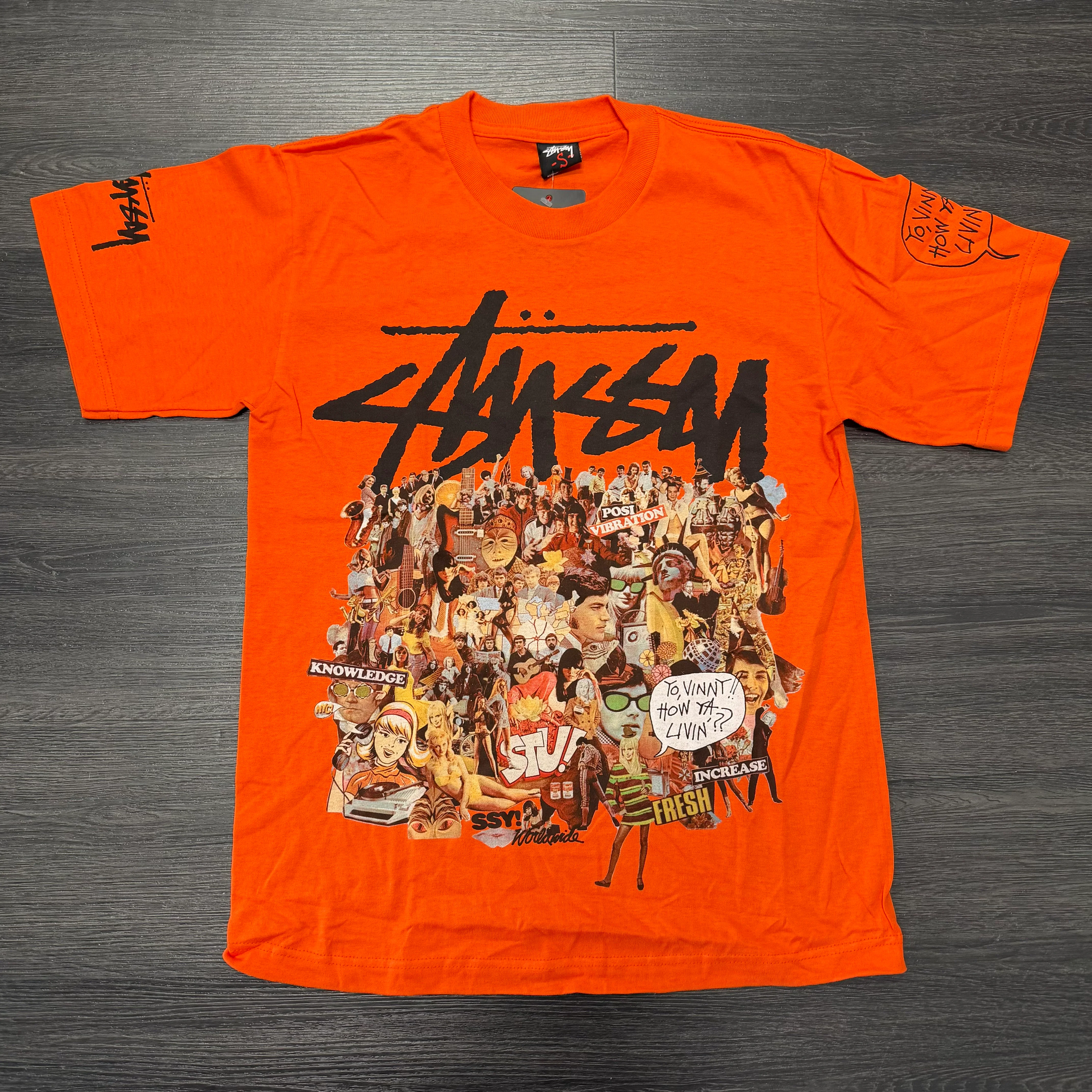 Stussy How Ya Livin Tee Orange